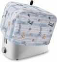 Christmas Coastal 2 Slice Toaster Cover, Blue Nautical Conch Starfish Xmas Small Appliance Cover Toaster Dustproof Fingerprint Protectors Machine Washable, Small Size Bread Machine Cover
