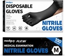 Nitrile Disposable Gloves, 4.5 Mil Black Powder-Free Latex-Free Food-Safe Glove for Exam, Tattoo, Food Prep, 100 Pcs