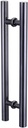 Sliding Door Handle Stainless Steel Swing Shower Door Handle,Back to Back Tubular Door Handle Set Fit for Glass Door Wooden Door,60CM/23.6",Black