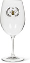 Abbott Collection 27-Reign-GOB-BLK Bee in Crest Wine Glass, Clear/Black