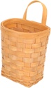 Wall Hanging Storage Basket Woven Hanging Basket for Kitchen and Home Solid Natural Texture Wall Mounted Organizer for Garlic Ginger Flowers and Daily Essentials Honey Color