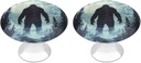 Sasquatch Bigfoot in Moon Drawer Handles Set of 2 Cute Colorful Drawers Knobs Modern Design for Kitchen Cabinets Dressers