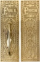 Push and Pull Victorian Door Set with Embossed Brass Design - The Gatsby (Brass)