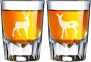Buck and Doe Engraved Barcraft Fluted Shot Glass Set
