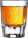 Intricate Script Letter G Engraved Barcraft Fluted Shot Glass