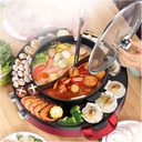 Hot Pot With Grill Pan Electric Grill,Smokeless Shabu Shabu Pot With Divider, Non-Stick Indoor BBQ - Multifunctional & Dual Temperature Control