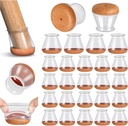24 Pcs Chair Leg Floor Protectors, Silicone Chair Leg Protectors Caps Covers for Hardwood Floors, Furniture Pads Sliders with Wrapped Felt Bottom Medium (Fit:0.76"-1.18")