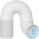5 Inch Portable AC Air Conditioner Hose Anti-Clockwise Thread & Length up to 80" Support Counter-Clockwise Thread, AC Hose Compatible with Haier, LG, Delonghi and More (5" Hose- Anti Clockwise)