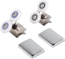 2pcs Shower Door Rollers Replacement Part, Zinc Alloy Shower Door Runners 26mm Wheels Pulleys for Curved Glass Doors 6-8mm