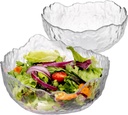 Navaris Glass Salad Bowl Set - Decorative 2-Piece Dish Set (Large, Extra Large) - Perfect for Desserts, Fruit, Punch, and Trifle - Mixing & Serving Bowls for Hot & Cold Food