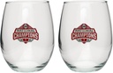 Ohio State Buckeyes National Championship 23-24 Football Stemless Glass Goblets – Set of 2 | 15 OZ Goblet Wine Glasses | Expertly Crafted Pewter Glass