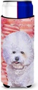 Caroline's Treasures BB9735MUK Bichon Frise Love Decorative Can Hugger Multicolor, Slim Can