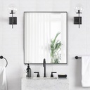 24x30 Inch Black Bathroom Mirror for Wall, Aluminum Frame Rectangle Rectangular Vanity Mirror, Modern Large for Bedroom, Living Room, Horizontal or Vertical