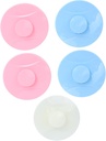 ABOOFAN 5pcs Silicone Sink Plug Cover Kitchen Drain Stopper Pop up Strainer for Sink Bathroom Strainer Sucker Plug Random Color