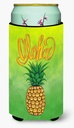 Caroline's Treasures BB7451TBC Aloha Pineapple Welcome Tall Boy Hugger Can Cooler Sleeve Hugger Machine Washable Drink Sleeve Hugger Collapsible Insulator Beverage Insulated Holder