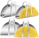 4 Pack Stainless Steel Taco Shell Mold Taco Shell Holder Stands Corn Tortilla Shaper for Frying Crispy Maker for Baking Fryer Air Frying Make Crispy Flat Kitchen Cooking Tools