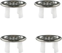 4 Pack Mesh Chrome Sink Overflow Drain Cover Round Basin Cover, Bathroom Sink Overflow Trim Ring for Home Shopping Malls Kitchen Bathroom, Silver