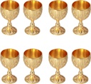 Zerodis 8pcs High Grade Golden Retro Ornaments for Traveling Decoration Home Collection Goblet European Collectable Supplies Craft Collection