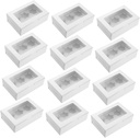 15pcs Cupcake Holder Boxes with Clear Window for Birthday and Holiday Parties Bakery Muffin to Carry and Store for Homemade Treats