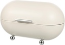 Ciieeo Metal Bread Holder Box with Airtight Seal Modern Bread Bin Organizer for Kitchen Countertop White Vintage Style Storage Container with Stable Base and Kitchen Neat