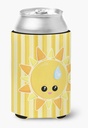 Caroline's Treasures BB7150CC Weather Sun Sprinkle Face Can or Bottle Hugger Cooler Washable Drink Sleeve Collapsible Beverage Insulated Holder, Can Hugger, Multicolor