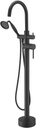 Tub Filler Freestanding Bathtub Faucet Black Floor Mounted Brass Bathroom Tub Faucets with Hand Shower