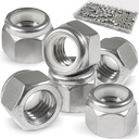 110 Pack 1/4"-20 Inch Lock Nuts,304 (A2-70) Stainless Steel Nylon Insert Locknuts,Standard Inch Thread Nylock Nuts