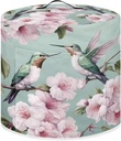 Hummingbird Light Pink Peach Blossom Rice Cooker Cover for Instant Pot, Crockpot, Air Fryer Storage Cover with Handle and Pocket, Waterproof, Fabric Blend