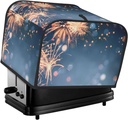 Oven Cover Kitchen Bread Machine Protector,4 Slice Toaster Cover For Home,Fingerprint Coaster Cover,Kitchen Small Appliance,Gold And Blue Fireworks