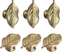 XXHong 6Pcs Creative Cabinet Drawer Handles, Gold Dresser Drawer Cabinet Leaf Handles, Decorative Pull Handles, Kitchen Door Hardware