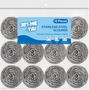 10 Pack Stainless Steel Scrubber, Steel Wool Srubber for Scouring Stubborn Messes from Pots and Pans, Stoves,Broiler Racks,Grills and More