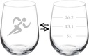 Wine Glass Goblet Two Sided Runner Run Marathan Fill Lines (17 oz Stemless)