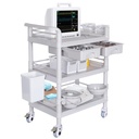 Mobile Medical Cart 3-Tier Professional Utility Cart 330 LBS Max Load