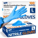 Supmedic Medical Soft Max Nitrile Exam Gloves Powder-Free Disposable 100 Ct