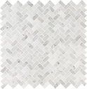 MSI Carrara White Hon 11.63 inch x 11.63 inch Marble Herringbone Tile for Kitchen Backsplash, Floor Tile, Wall Tile for Bathroom, Shower Wall Tile, 1x2 inch Mesh Mounted Mosaic Tile