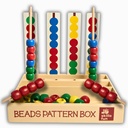Skillofun Wooden Beads Pattern Box for Kids | Multicolor Bead Kit for Sequencing & Threading | Color Sorting, Shape Matching & Fine Motor Skills Activity Set | Ideal Educational Gift for Age 3+ Years
