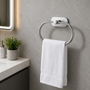 Oslen Magic Sticker Self Adhesive Stainless Steel Towel Ring Holder – Capsule Shape Wall Mount, Chrome Finish, Rust-Resistant, Space-Saving Bathroom Accessory for Hand Towels No Drilling (Pack of 1)