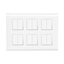 Wipro Northwest (Nowa) Switch Combo of 12M Plate + 6A Switch x12t, White (Kit 15)
