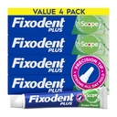 Fixodent Plus Scope Denture Adhesive Cream, Mint, 2.0 oz (4-Pack) – Strong False Teeth Glue