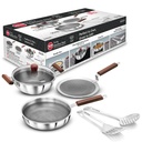 Hawkins 6-Piece Triply with Shielded Nonstick Gift Set | Induction & Gas Compatible | Metal Spoon Friendly | Long-Lasting | with Lid | Silver (SNSGP1)|Induction and Gas Stove Compatible