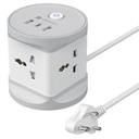 Portronics Power Plate 9 Pro, 2500W 7-in-1 Desktop Charging Station with 4X Universal Sockets, 12W USB-A & Type-C Ports, Space-Saving Power Extender, 2M Cord, Power Switch, Child Proof Shutters