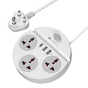 Portronics Power Plate 5 Pro, 6-in-1 Power Extension Board with 3 Universal Sockets, 2 USB-A & 1 Type-C Port, 1500W Output, Built-in Mobile Holder, 2M Long Cord, Overload & Surge Protection
