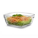 CELLO Nadir Square Serving Glass Bowl for Kitchen 1100 ml, Transparent | Microwave Oven & Dishwasher Safe, Freezer & Fridge Safe, Leadfree Toughened Crystal Glass Bowl for Serving Mixing Dining