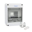 MOLLOM DIN Rail Circuit Breaker Distribution Protection Box with ABS Transparent Cover, IP66 Waterproof for Indoor Wall Circuit Breaker 5 Way