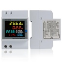 Single Phase Energy Meter, AC 40-300V 100A Electric Meter 1 Phase Wattmeter DIN Rail Meter Watt KWh Voltmeter Ammeter with LCD Display, Suitable for Power Supply Systems