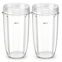 Replacement Parts 32oz Blender Cups (2 Packs) Replacement Blender Cups Compatible with NutriBullet 600w and 900w Blender