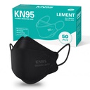 LEMENT KN95 Face Masks,50 PCS Breathable Black Dust Mask For Adult,Teenager