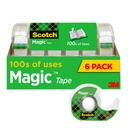 Scotch Magic Tape, Invisible, 6 Tape Rolls with Dispenders