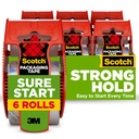 Scotch Sure Start Packing Tape, 1.88 in x 800 in, 6 Rolls