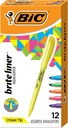BIC Brite Liner Highlighters, Chisel Tip, 12-Count Pack, Assorted Colors